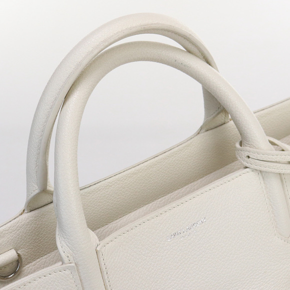 Saint Laurent Cava Rive Gauche Handbag Leather White - Picture 10 of 16